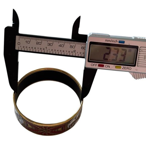 Cert Auth Hermes Enamel Cloisonné “Grand Apparat” Bangle Bracelet Plating - Picture 7 of 16